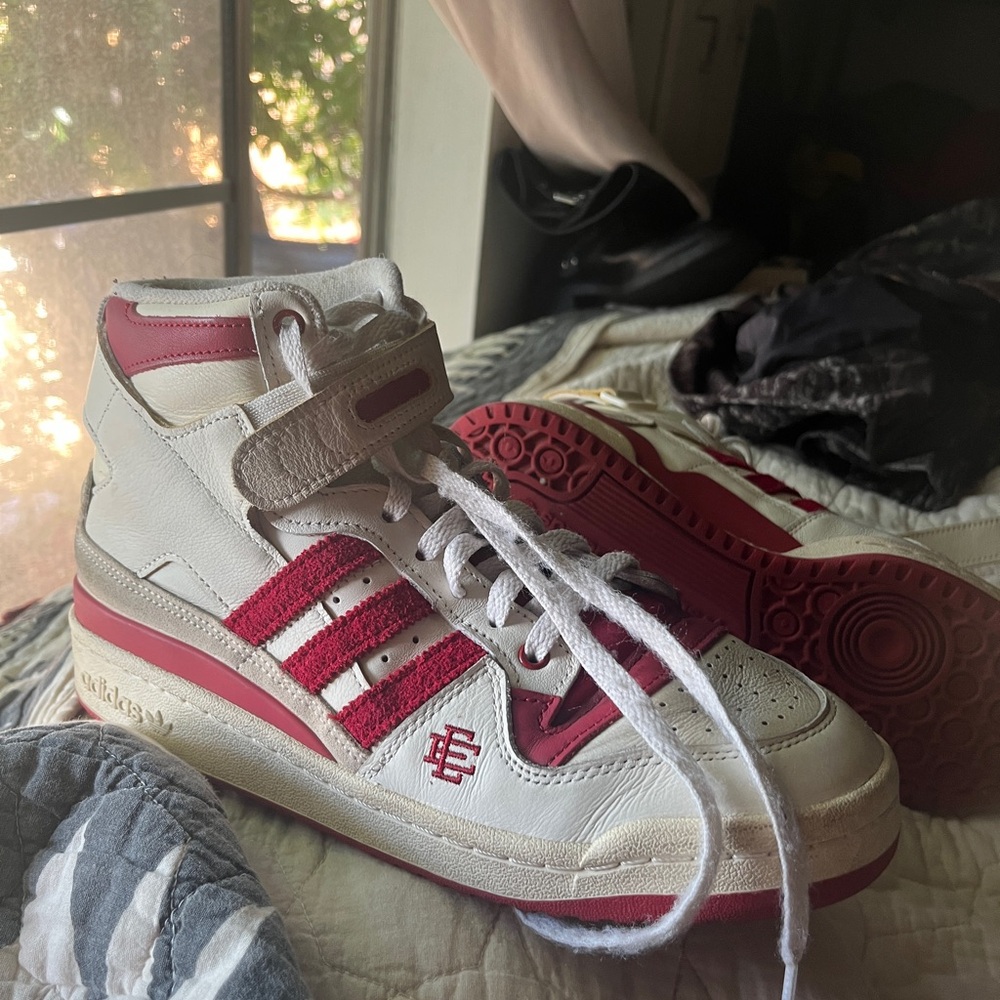 vintage adidas red high tops